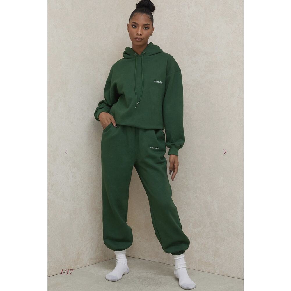 House Of CB Sky‎ Green Fleece Back Jogging Trousers Sweatpants Travel Lounge S